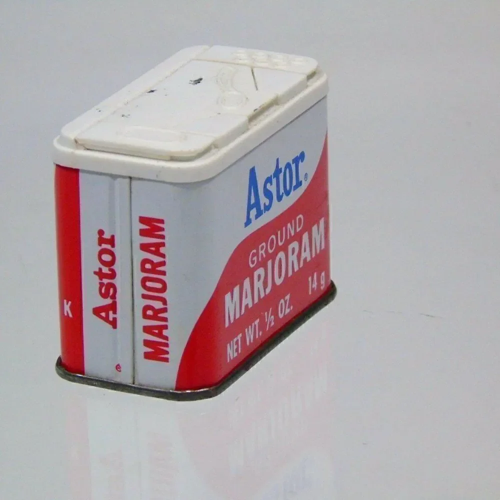 Vintage 90s Astor Spice Tin Ground Marjoram